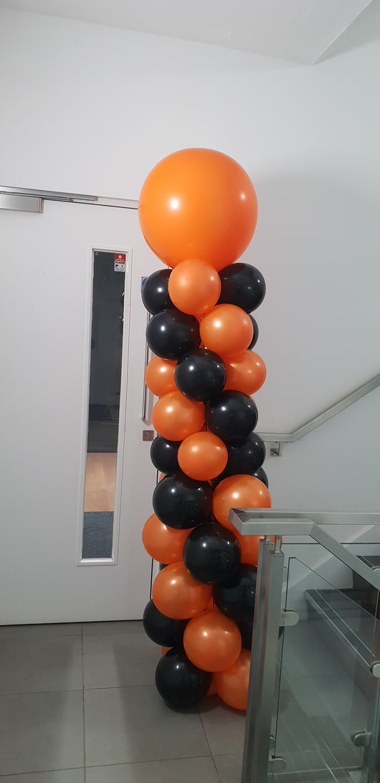 Big Orange Latex Balloon with Latex Balloons Pillar (Air Filled)