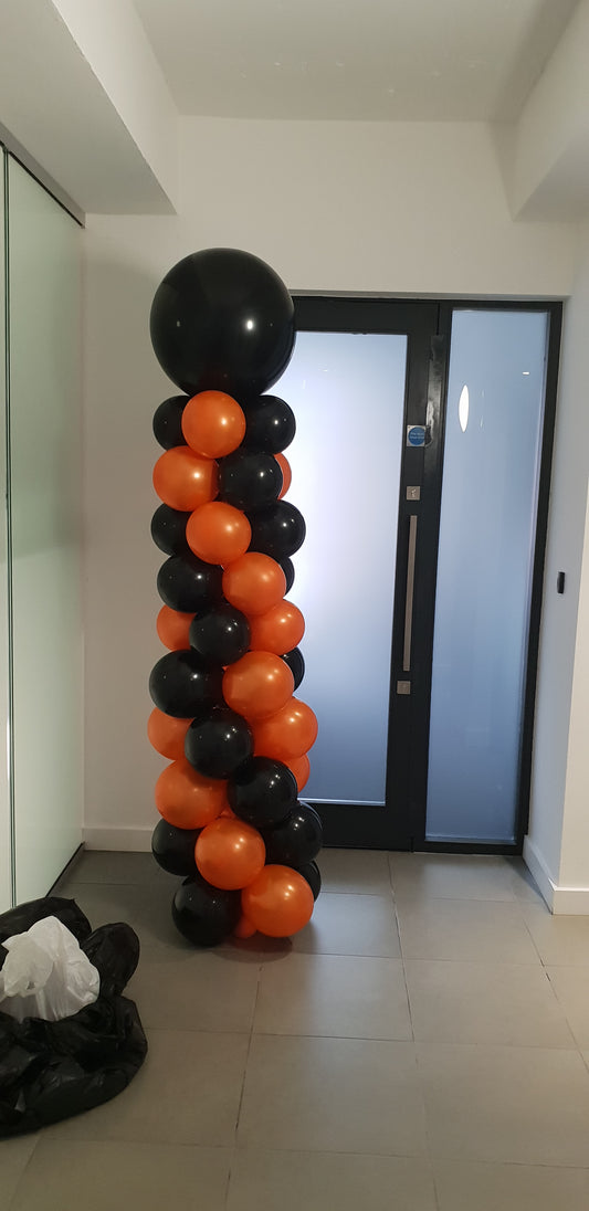 Big Black Latex Balloon with Latex Balloons Pillar (Air Filled)