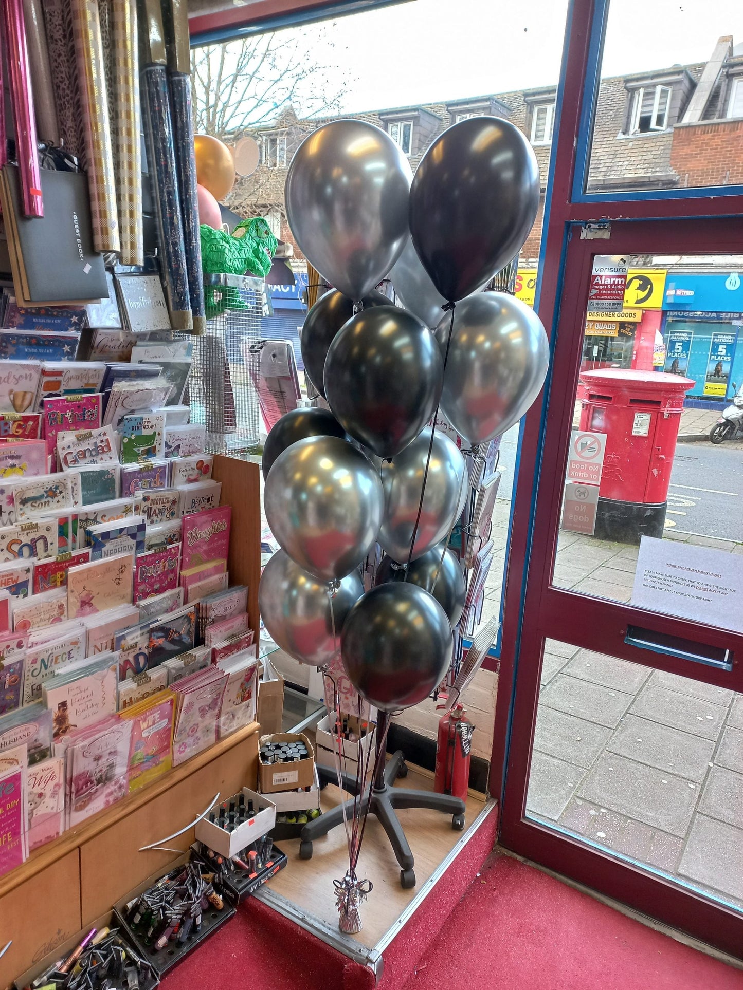 Metallic Black & Chrome Silver Latex Birthday Balloons