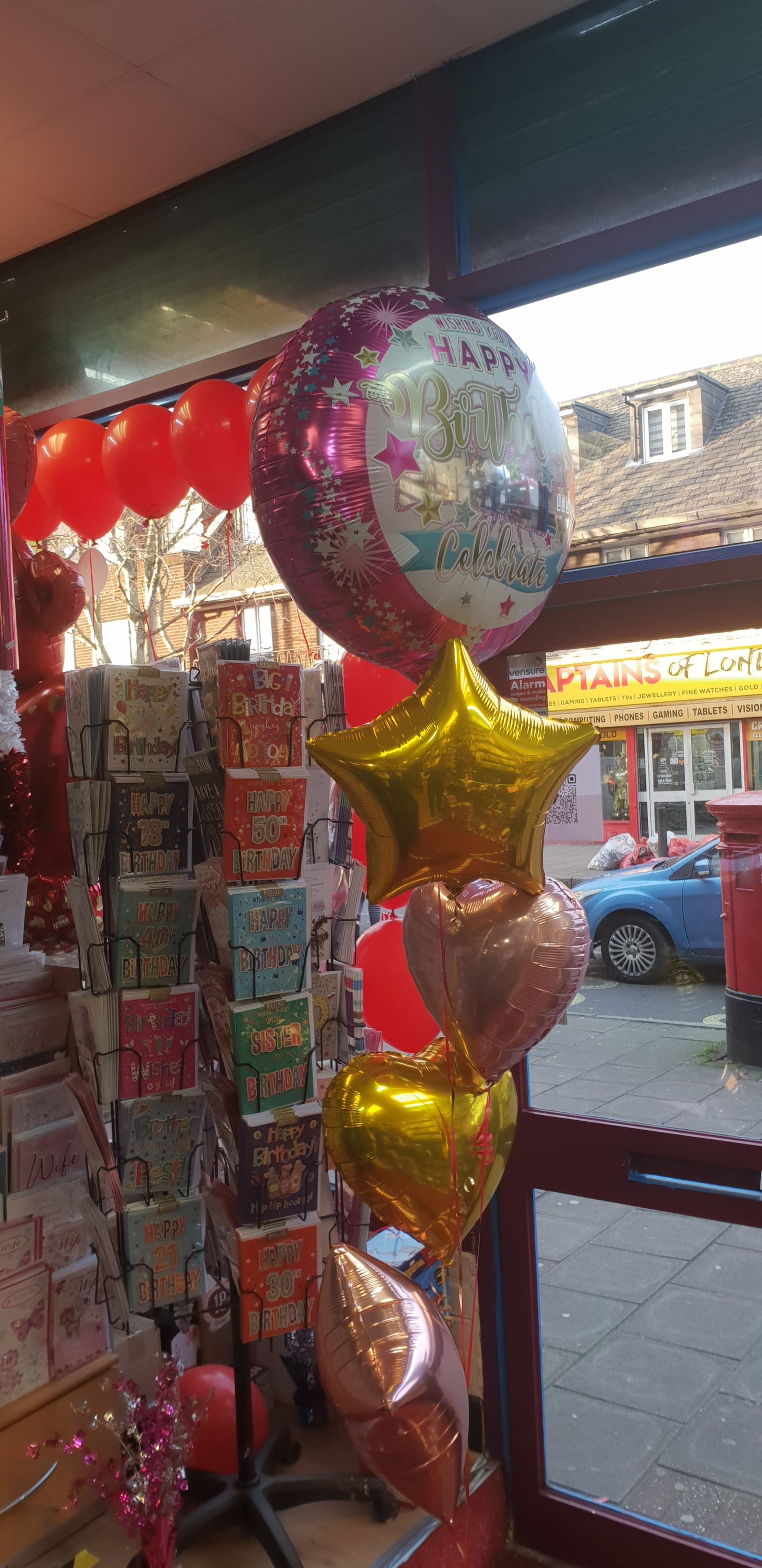 Happy Birthday Orbz with Heart & Star Foil Balloons Bouquet