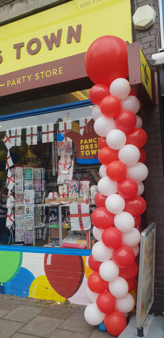 Big Red Latex Balloon with Latex Balloons Pillar (Air Filled)