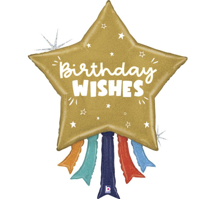 Birthday Wishes Star Foil Balloon