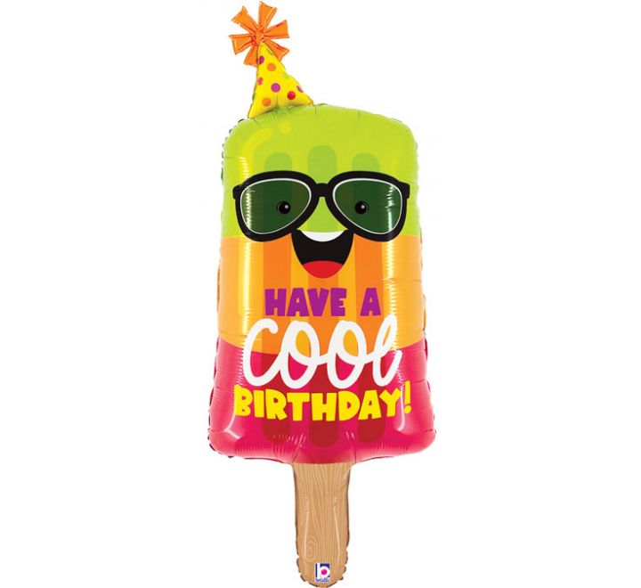 Cool Birthday Popsicle Foil Balloon