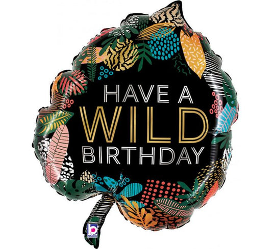 Tropical Leaf Wild Birthday Foil Balloon