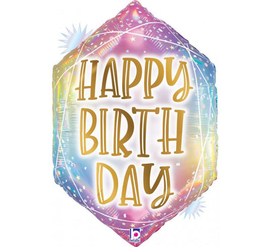 Opal Pastel Geo Birthday Foil Balloon