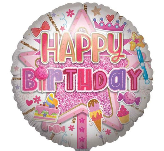 Open Birthday Fem Juvenile Jumbo Foil Balloon