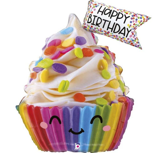 Cute Cupcake Birthday Foil Balloon