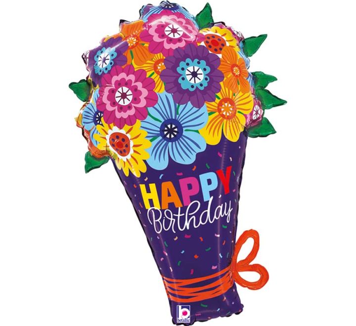 Bold Blooms Bday Bouquet Foil Balloon