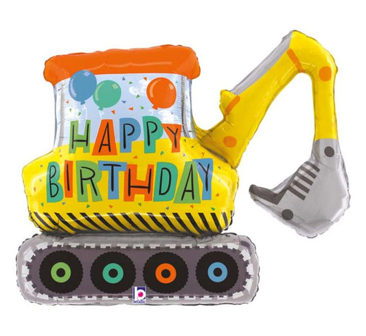 Birthday Construction Excavator Foil Balloon