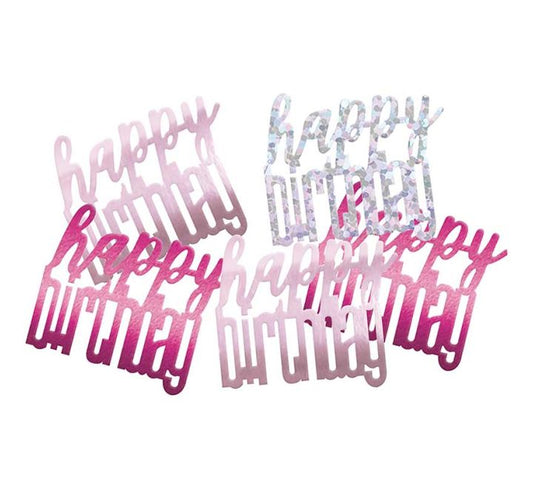 Pink Happy Birthday Confetti