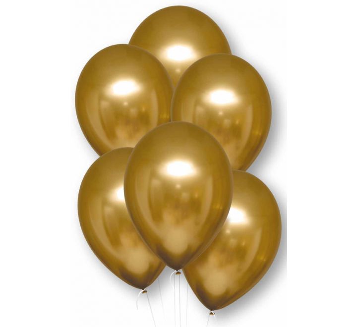 Chrome Gold 11" Latex Balloons (6 PCS) without Helium