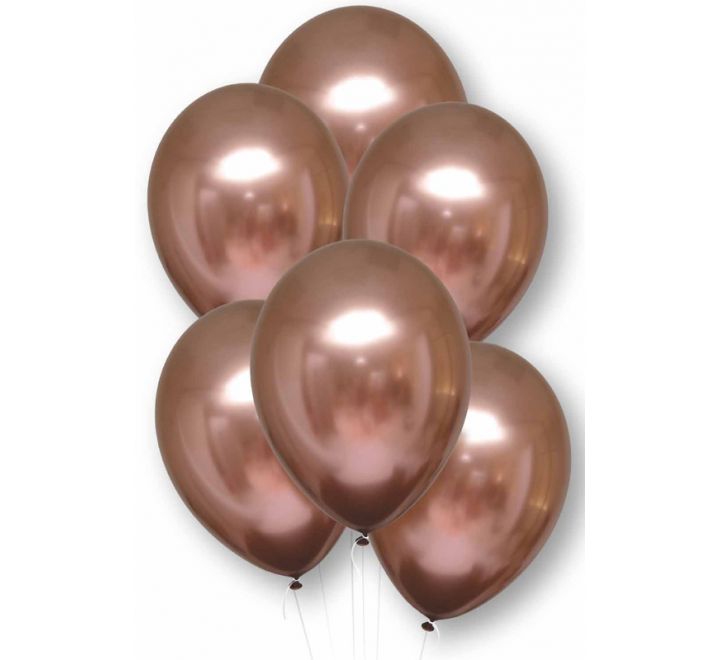 Chrome Rose Gold 11" Latex Balloons (6 PCS) without Helium