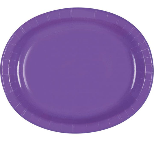 Purple Oval Plates Disposible