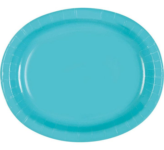 Teal Oval Plates Disposible