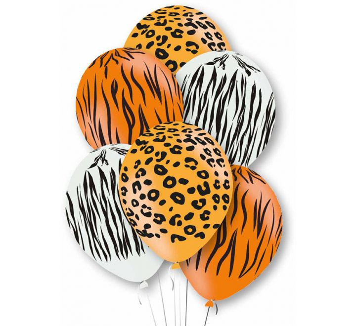 Animal Print 11" Latex Balloons (6PCS) without Helium