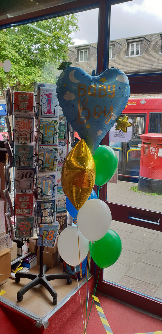 Baby Boy Foil with Latex Balloons Bouquet