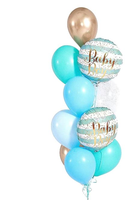 Minifoil Birthday Latex Chrome Balloons with Confetti