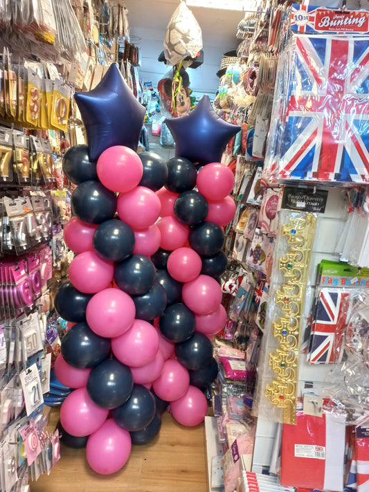 Birthday/Event Balloons Pillar with Foil Star on top