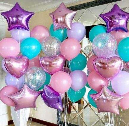 Pearlized Mix Colour Latex Confetti Balloons with Minifoil
