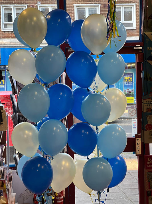 Blue and White Latex Balloons Bouquets