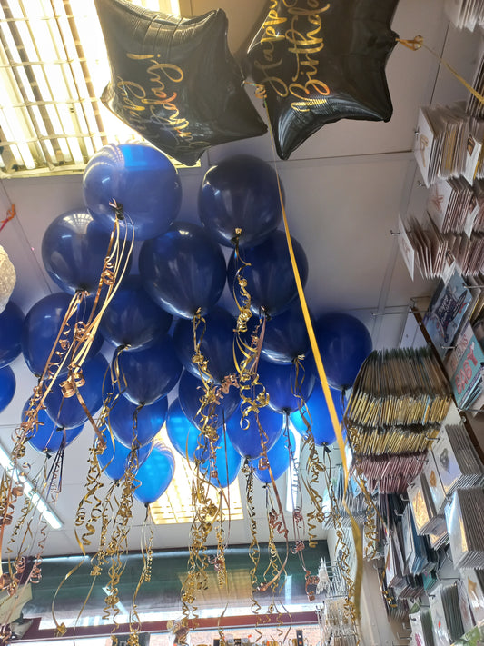 Happy Birthday Star Foil with Latex Ceiling Balloons