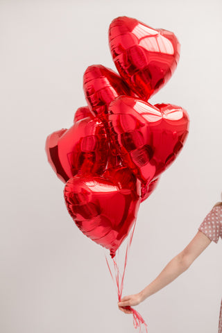 Red Foil Hearts 7pcs
