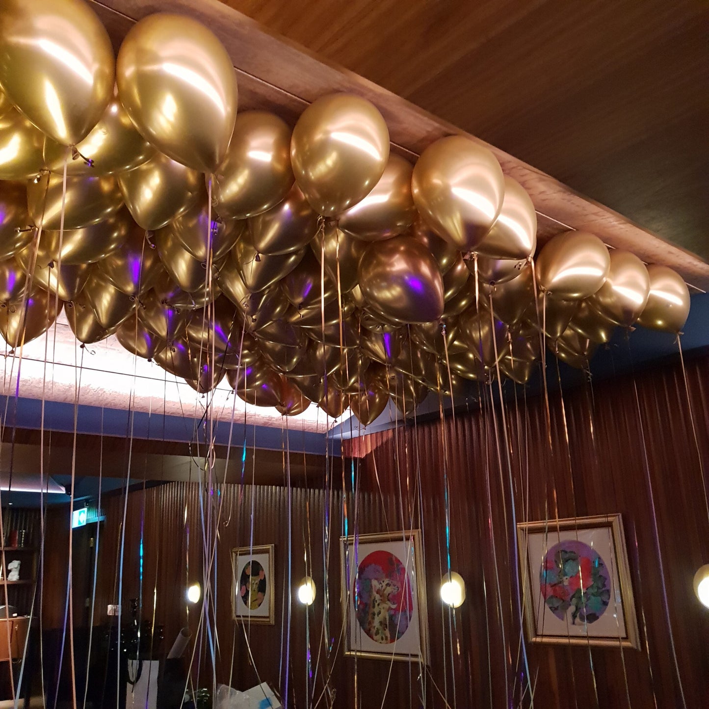 Metallic Gold Chrome Helium Ceiling Balloons