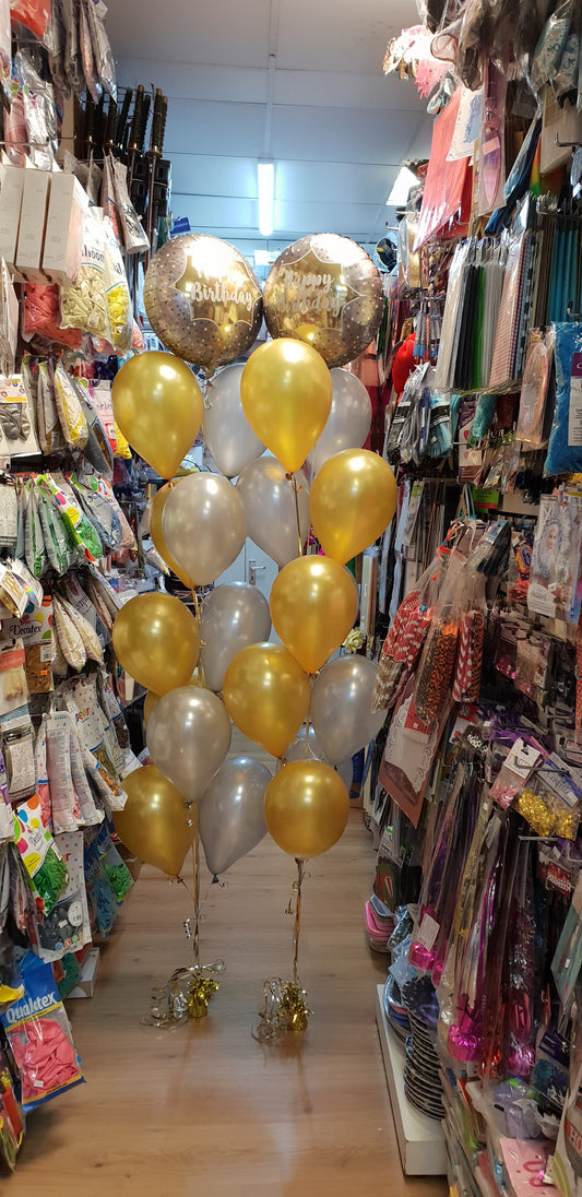 Happy Birthday Foil Balloon with Latex Balloons Bouquets