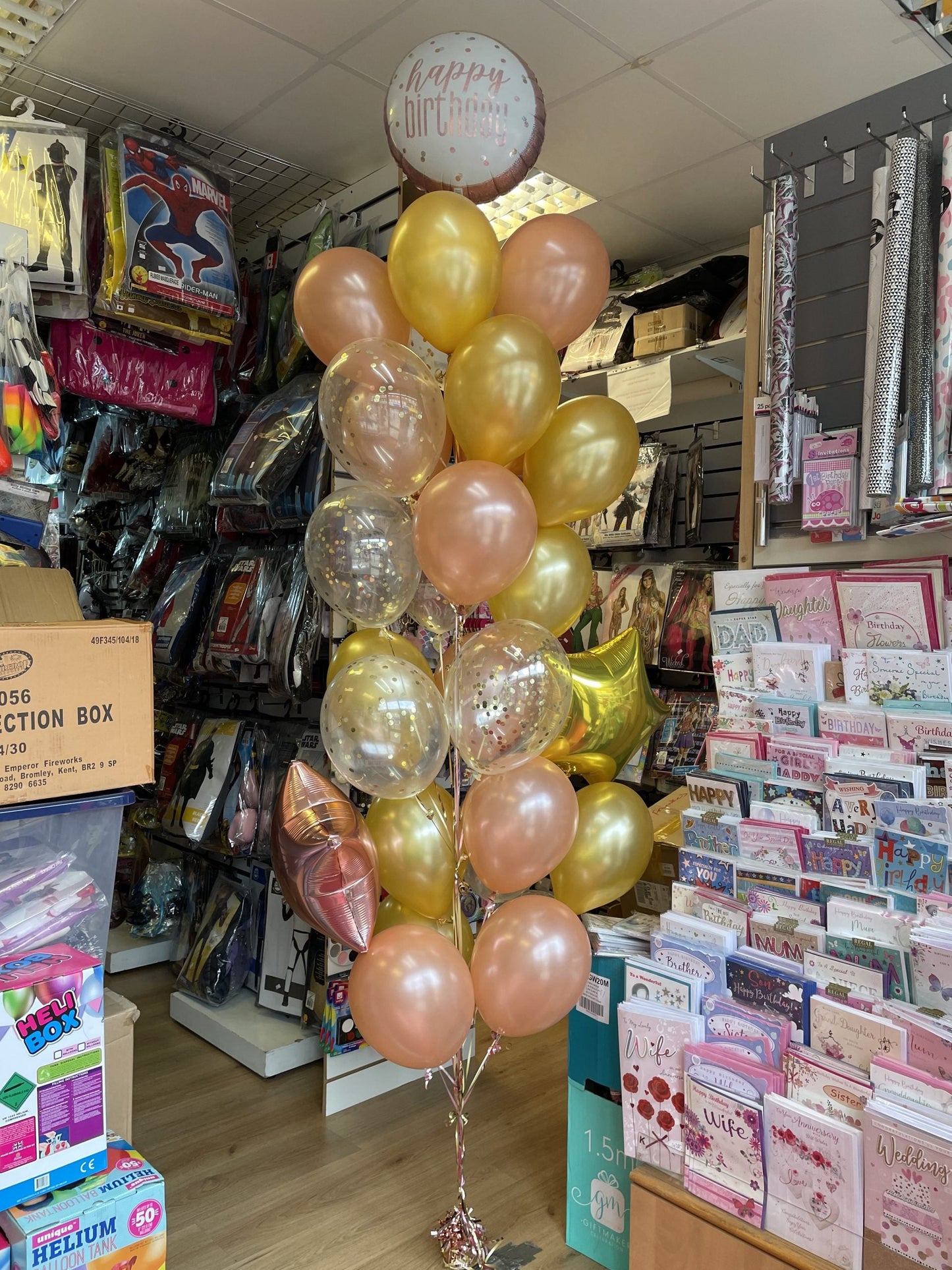 Foil Happy Birthday with Latex Helium Balloons Bouquet