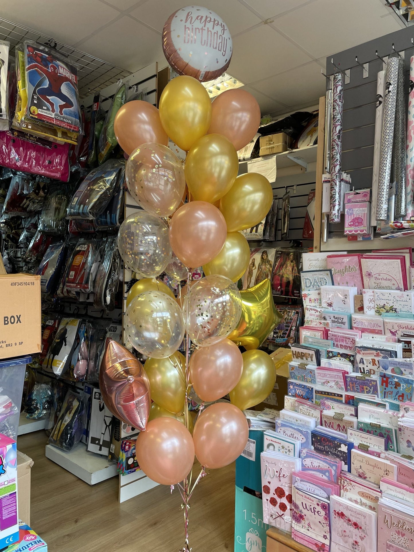 Foil Happy Birthday with Latex Helium Balloons Bouquet