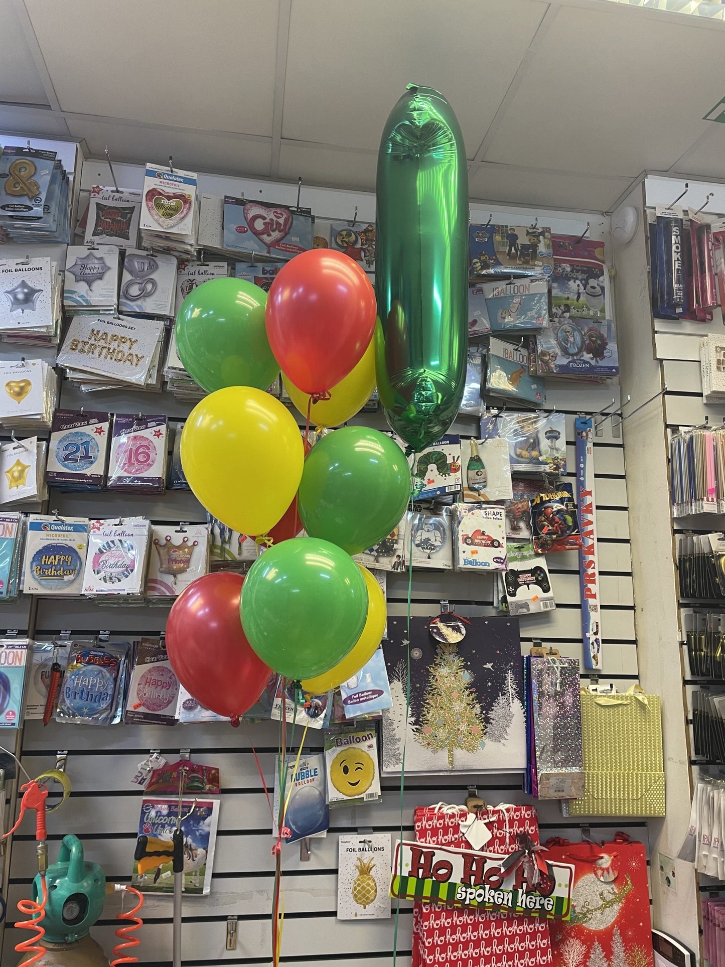 Green Foil Number with Latex Balloons Bouquet