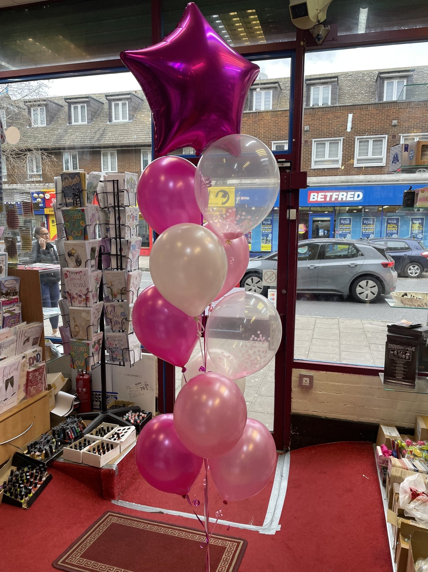 Latex Balloons Bouquet with Hot Pink 18" Foil Star