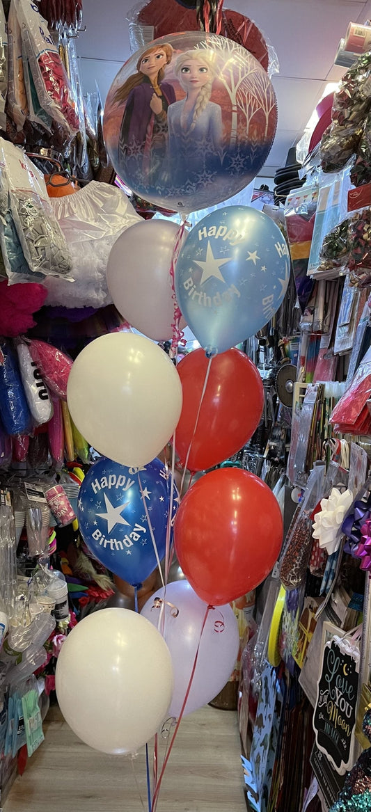 Frozen Foil with Mix of Colors Latex Birthday Balloons