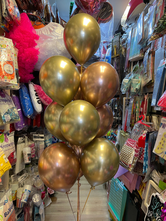 Metallic Copper Gold Party Latex Balloons Bouquet