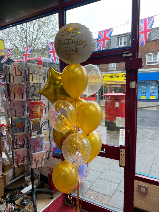 Foil Happy Birthday & Star with Latex Balloons Bouquet