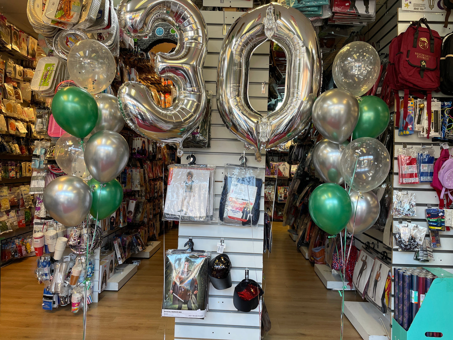 Foil Helium Number Balloons with Two Latex Helium Balloons Bouquet