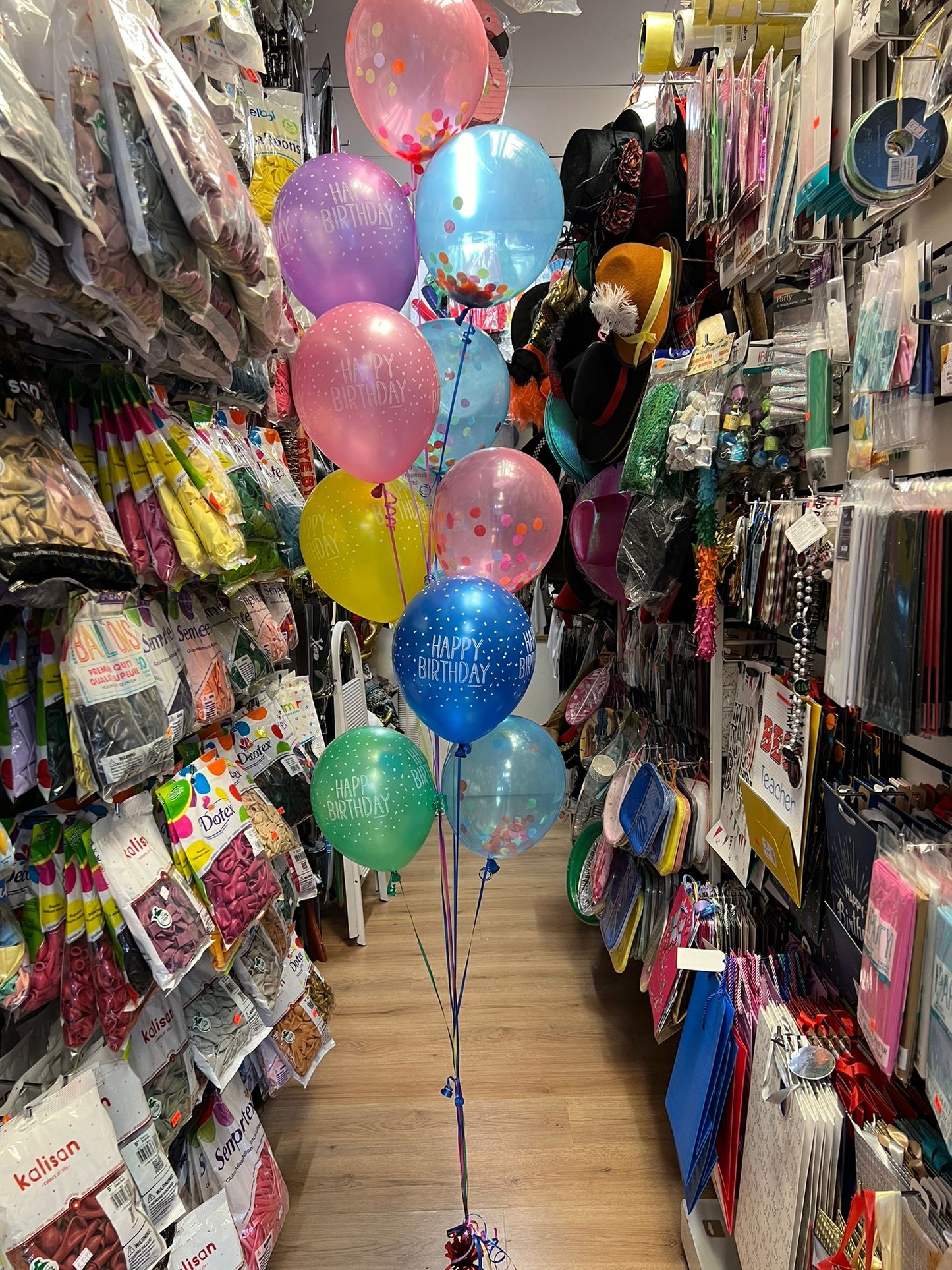 Multicolor Happy Birthday Latex Balloons Bouquet