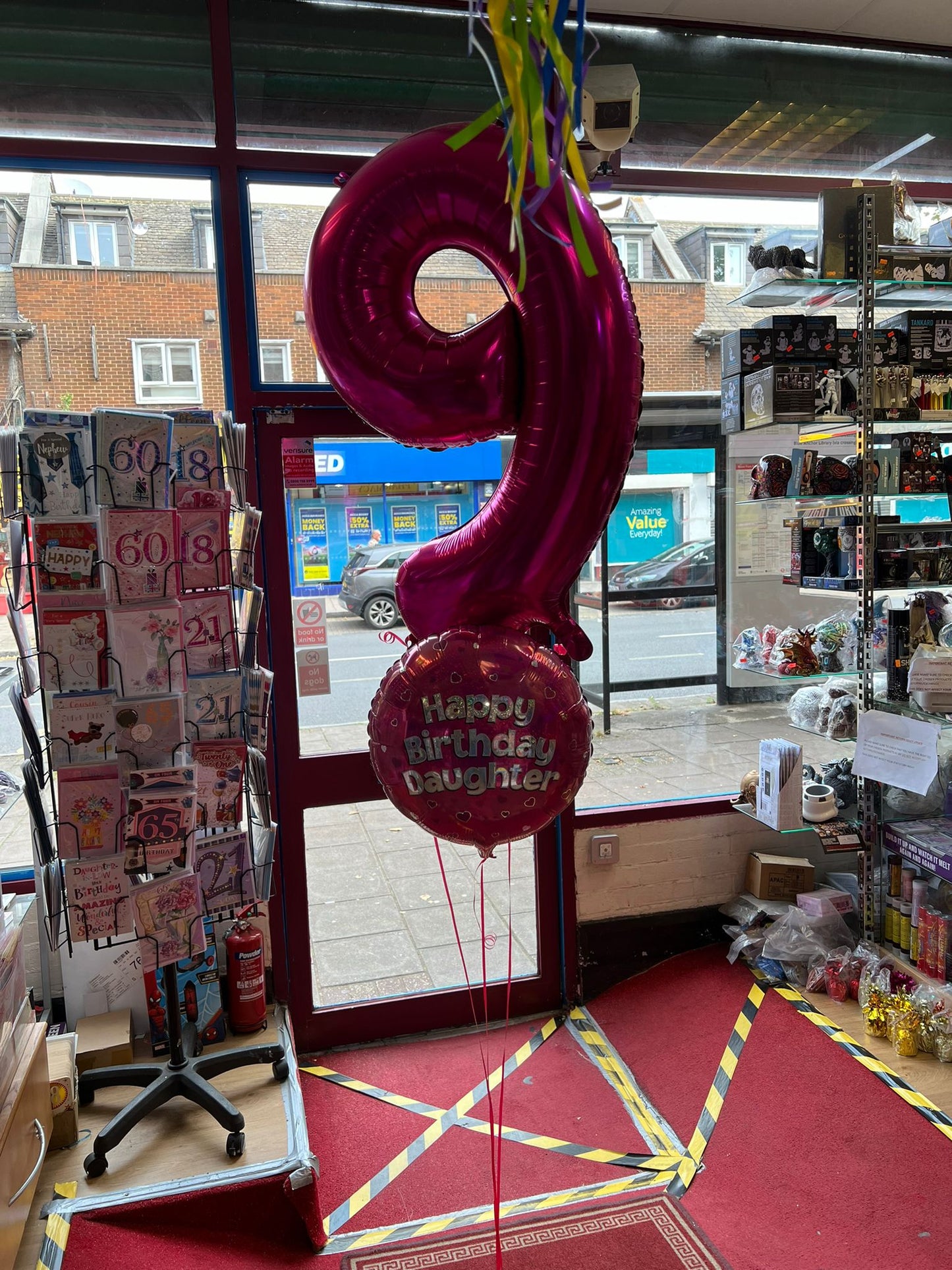 Number 9 with Pink Happy Birthday Foil Balloon Bouquet