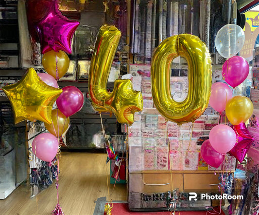 Foil Number 40 with Helium Balloons