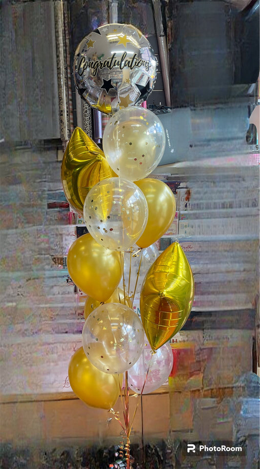 Happy Birthday Foil with Latex Confetti Balloons