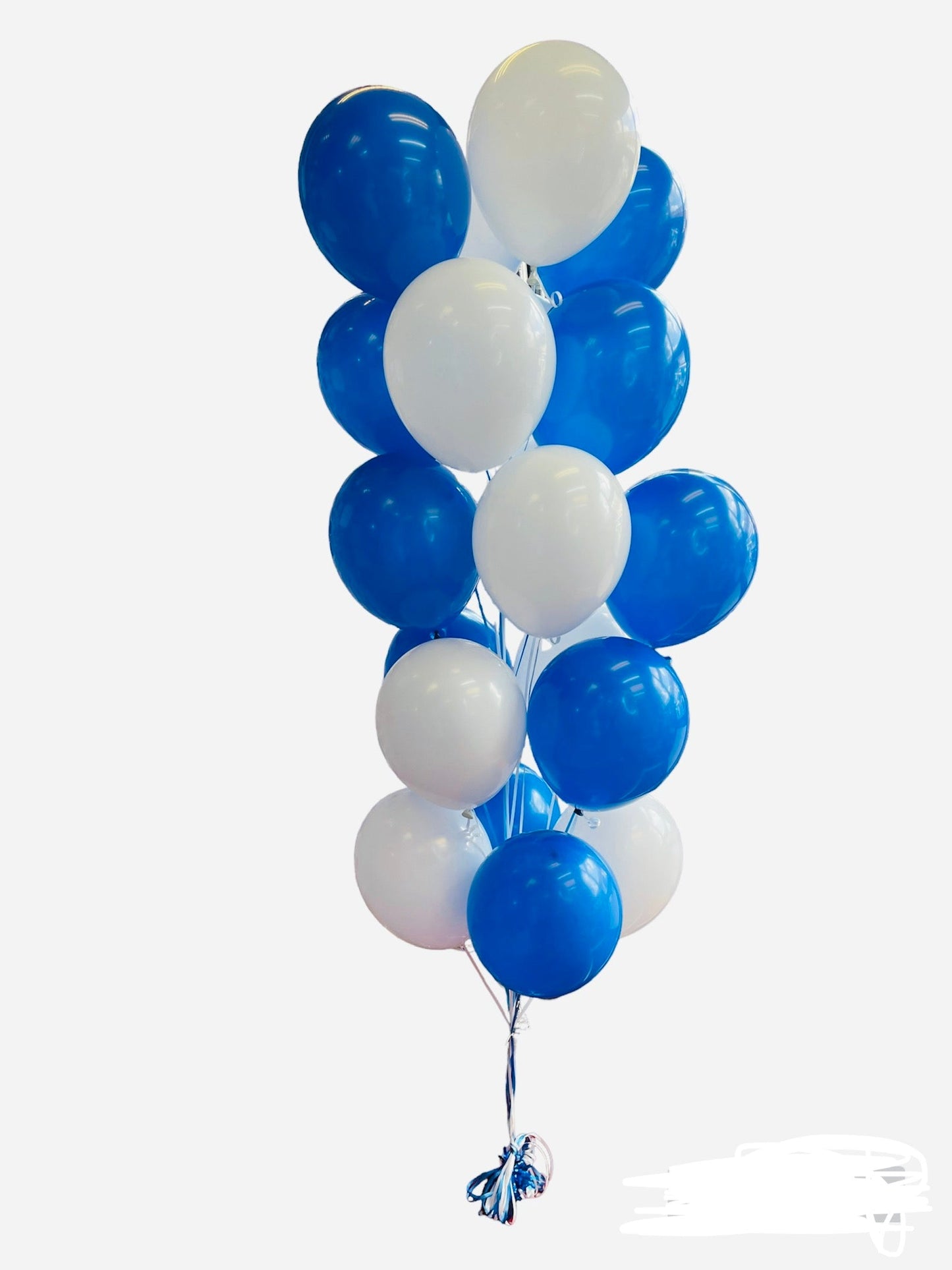 White & Blue Latex Balloons Bouquet