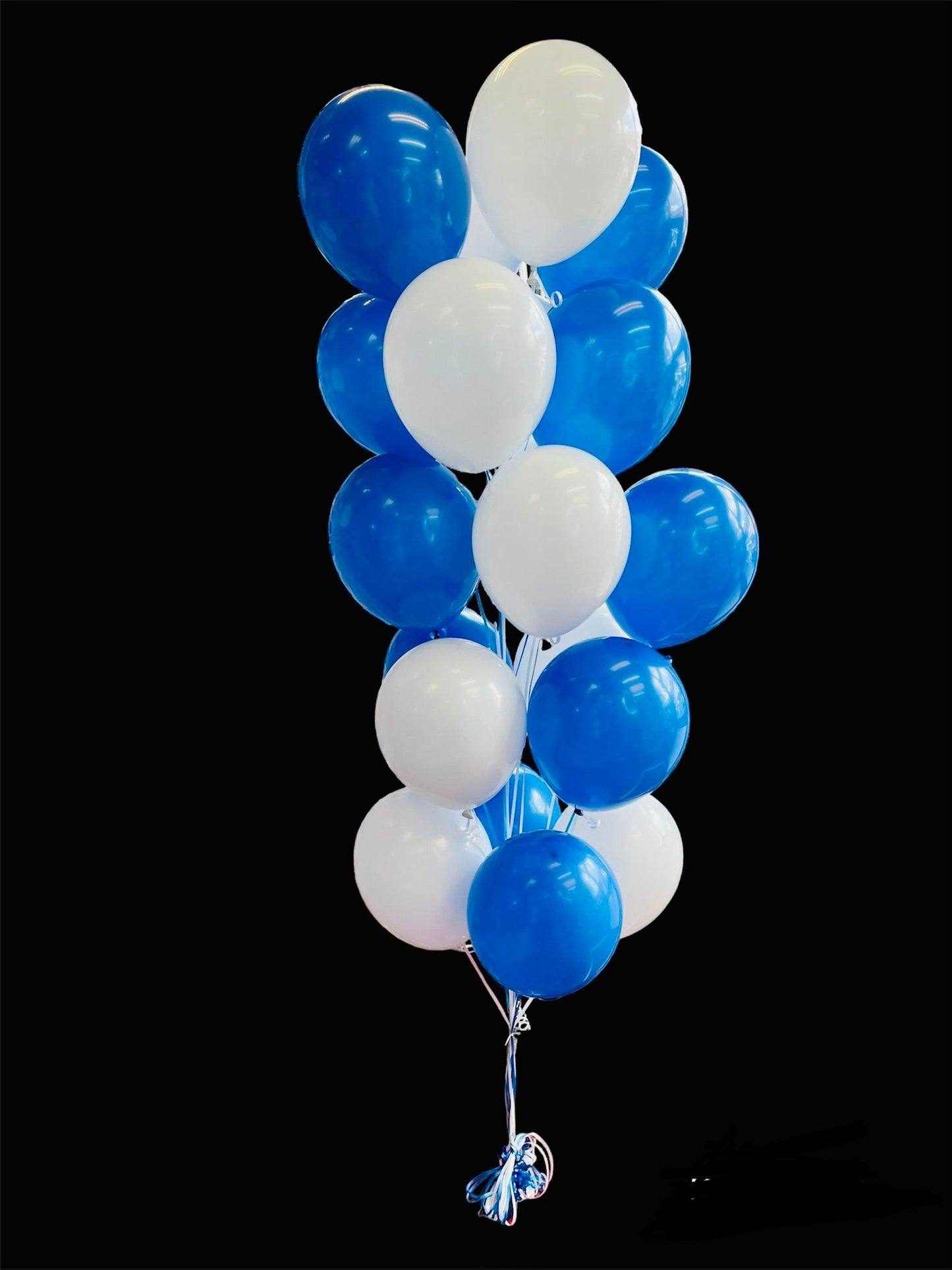 White & Blue Latex Balloons Bouquet