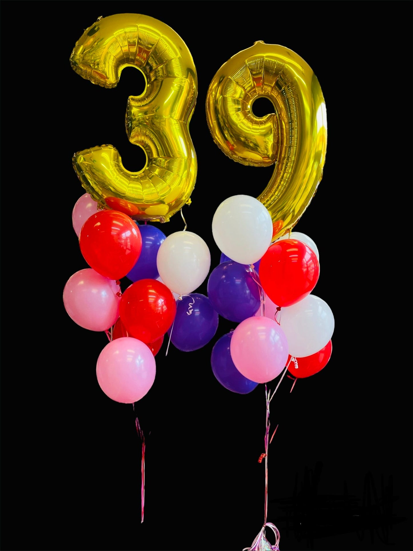 Number 39 Foil with Latex Balloons Bouquet