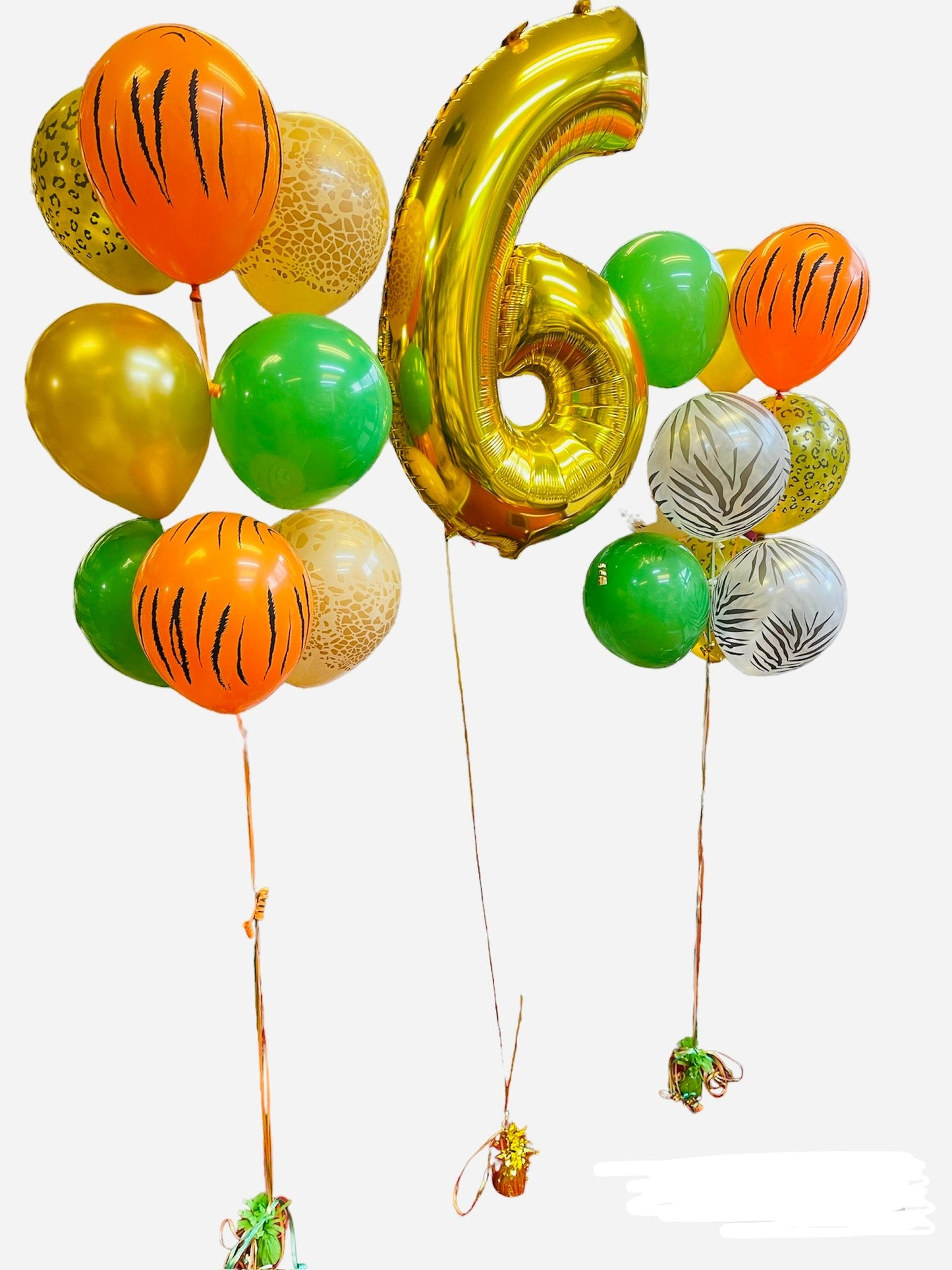 Golden Foil Number with Latex Balloons Bouquet