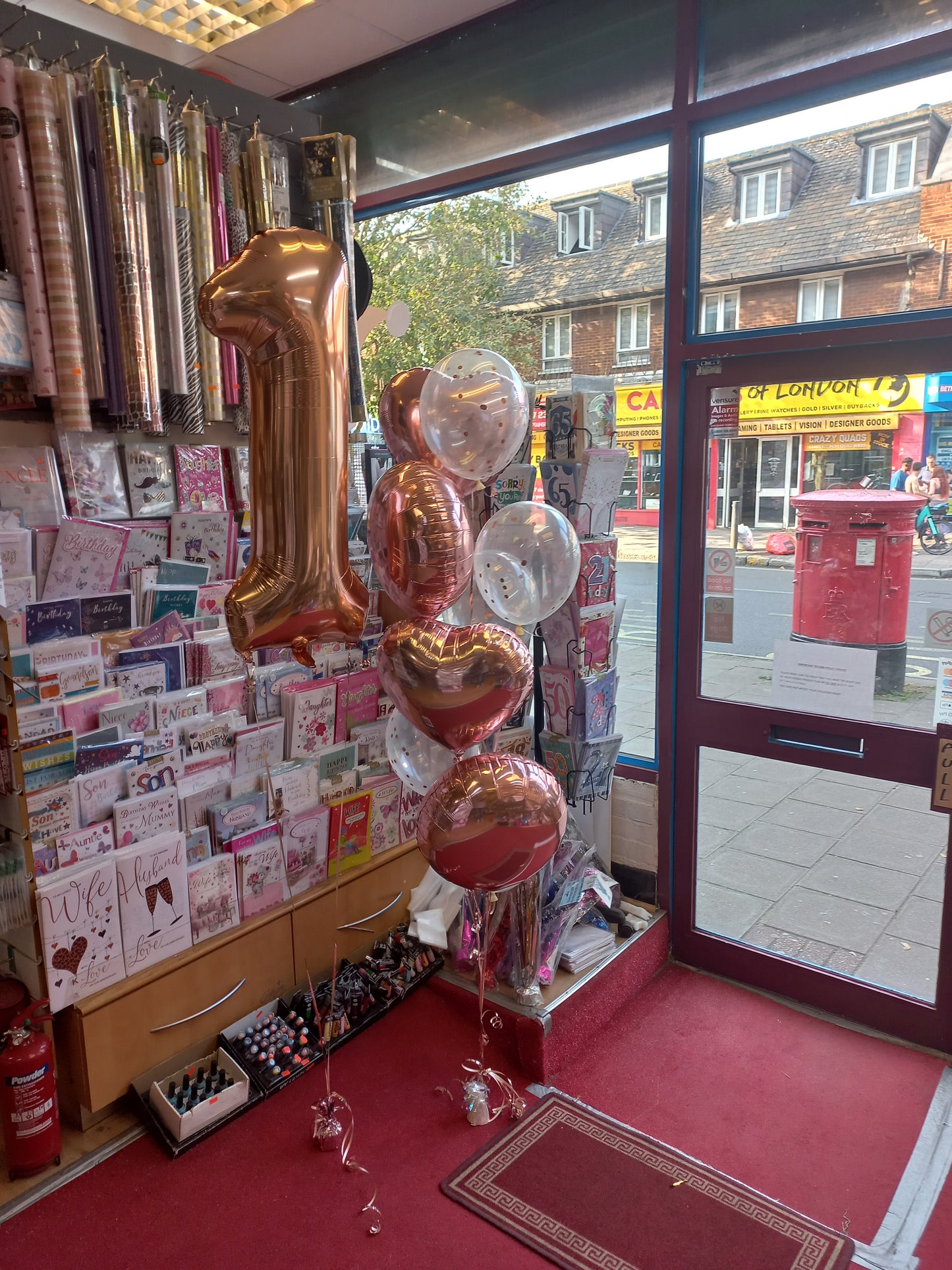 Number 1 Foil with Heart Foil & Latex Balloons Bouquet