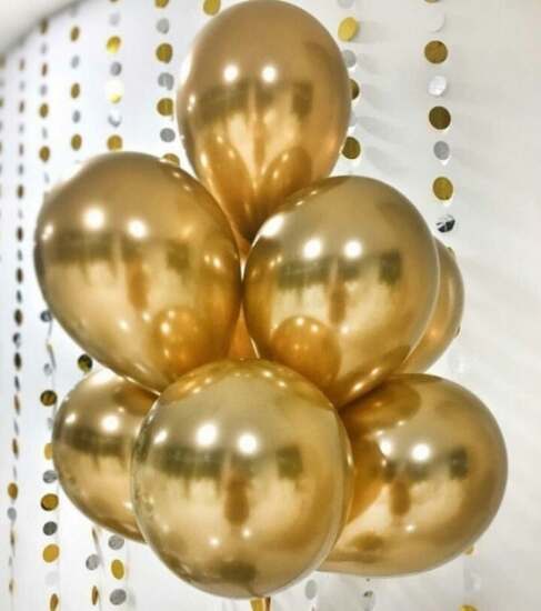 Gold Chrome Helium Latex Balloons