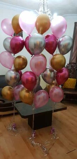 Chrome Colourful Balloons Bouquet