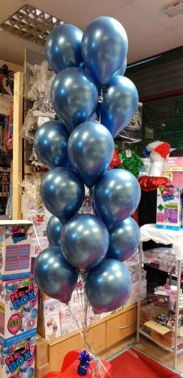 Chrome Blue Balloons Bouquet