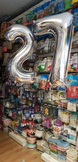 Silver Foil Number Helium Balloon