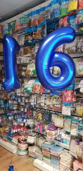 Blue Foil Number Helium Balloon